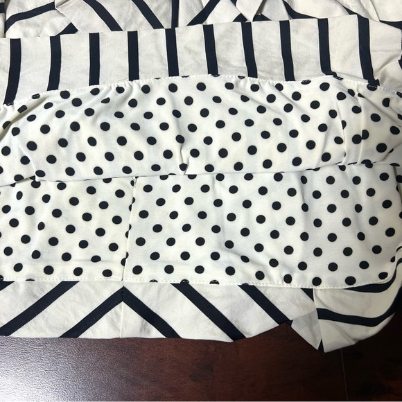 ANTHROPOLOGIE Eva Franco Mini Skirt Tulip Bow Black And White Stripe Size 8 - Picture 7 of 11
